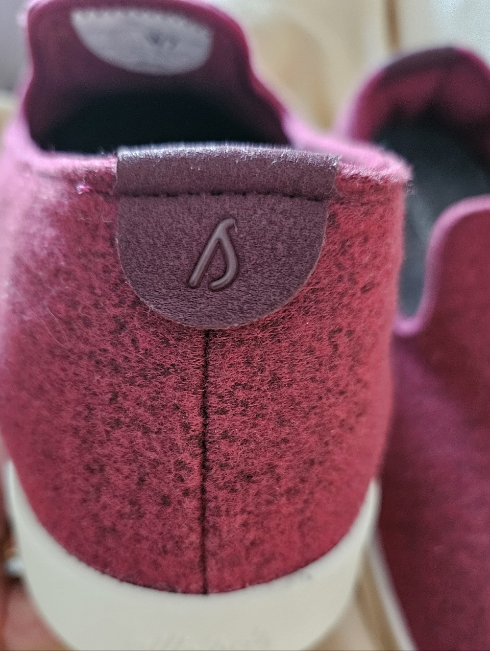 NWOT Allbirds Womens Loungers Slip-On Wool Shoes in Burgundy and White - Picture 6 of 6